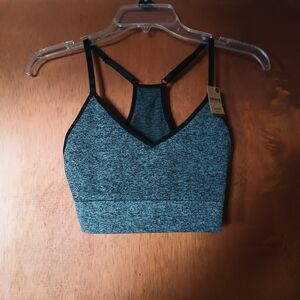 PINK Victoria's Secret Black and Gray Sports Bra